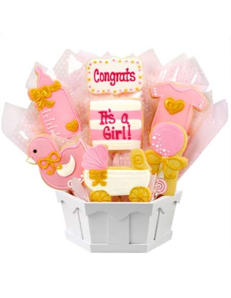 Biogato.fr Panier cookie cadeau naissance, baby shower fille vegan, bio et sans gluten adapté diabétiques et coéliaques - 8