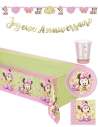 Biogato.fr Pack décoration d'anniversaire 1 an fille bébé Minnie Disney - 1