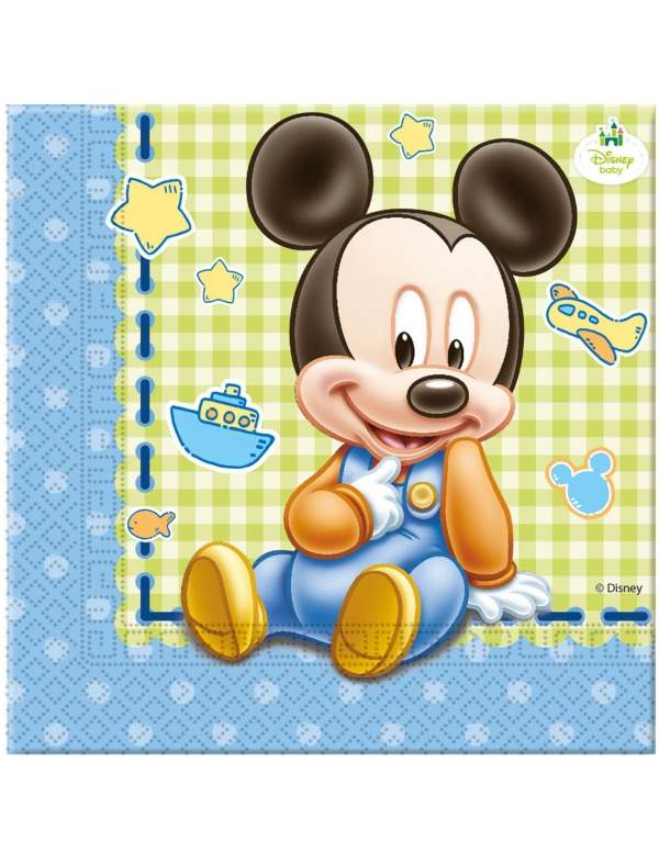 Biogato.fr Pack décoration d'anniversaire 1 an garçon bébé Mickey Disney - 3