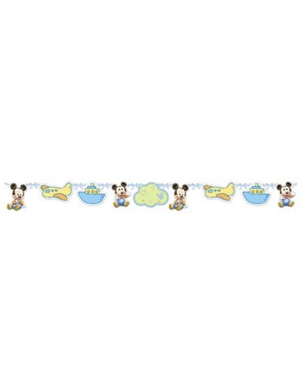 Biogato.fr Pack décoration d'anniversaire 1 an garçon bébé Mickey Disney - 4