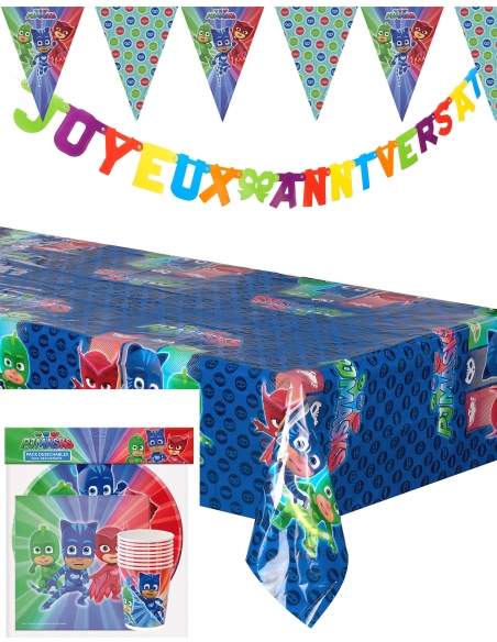 Biogato.fr Pack décoration d'anniversaire Pyjamasque PJ Masks - 1