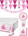 Biogato.fr Pack décoration d'anniversaire princesse rose fille - 1
