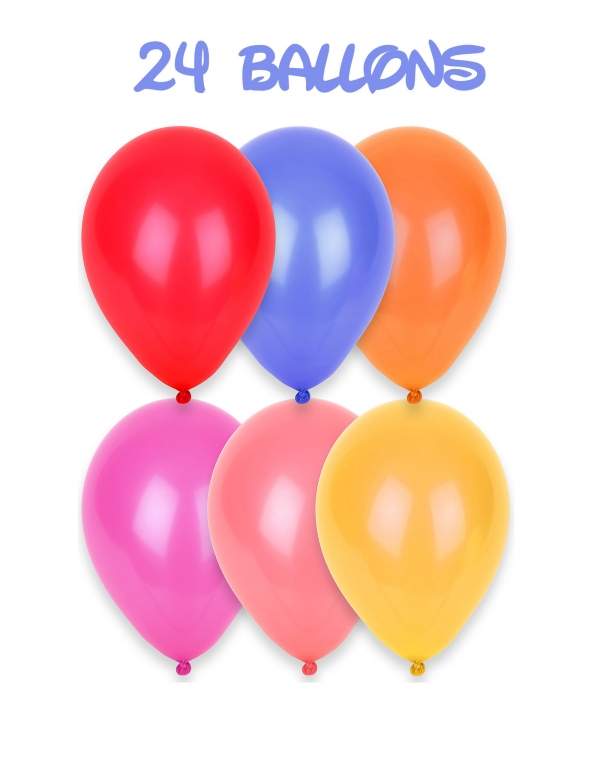 Biogato.fr 24 Ballons d'anniversaire multicolor - 1