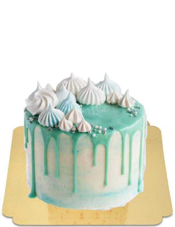  Drip cake aquamarine et marbré avec meringues vegan, sans gluten - 34