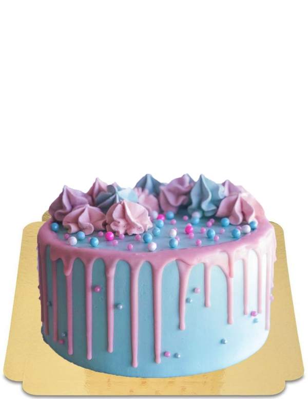  Drip cake rose et bleu avec meringues vegan, sans gluten - 77
