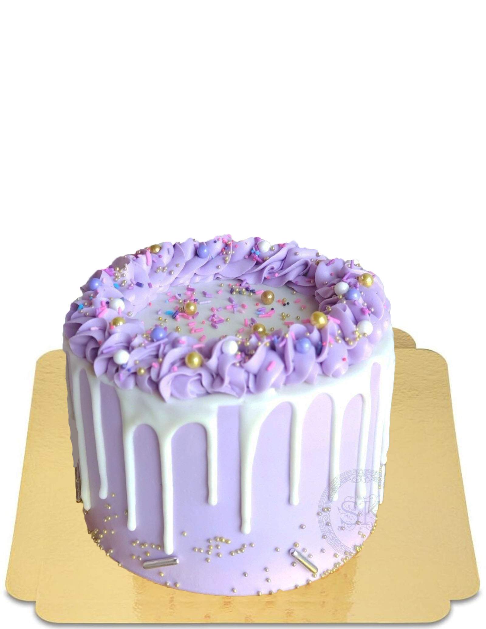 Gâteau drip violet meringué vegan, sans gluten