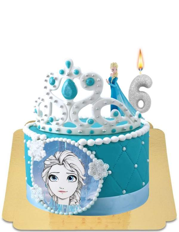  Gâteau Reine des neiges tiara à joyaux en sucre à figurine Elsa vegan, sans gluten - 106