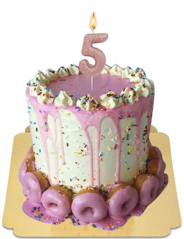  Drip cake rose décoré de donuts et de meringues vegan, sans gluten - 105