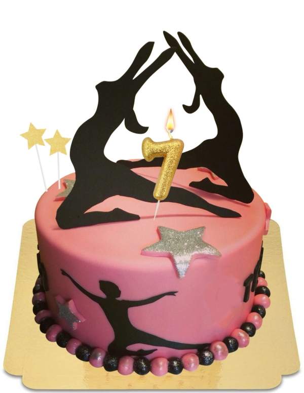  Gâteau danse rose avec silouette de danseuses vegan, sans gluten - 10