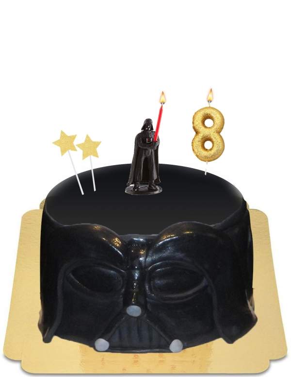  Gâteau Star Wars dark vador avec bougie vegan, sans gluten - 12