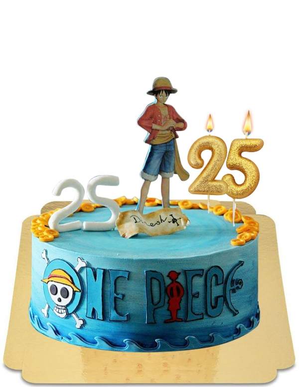  Gâteau One piece avec luffy au chapeau de paille vegan, sans gluten - 80
