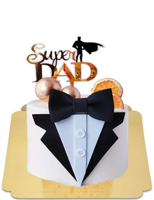  Gâteau papa costume blanc anniversaire ou fête des pères vegan, sans gluten - 247