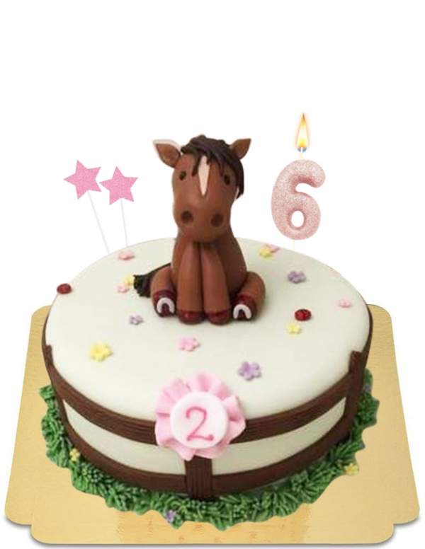  Gâteau cheval mignon en pâte d'amande vegan, sans gluten - 140