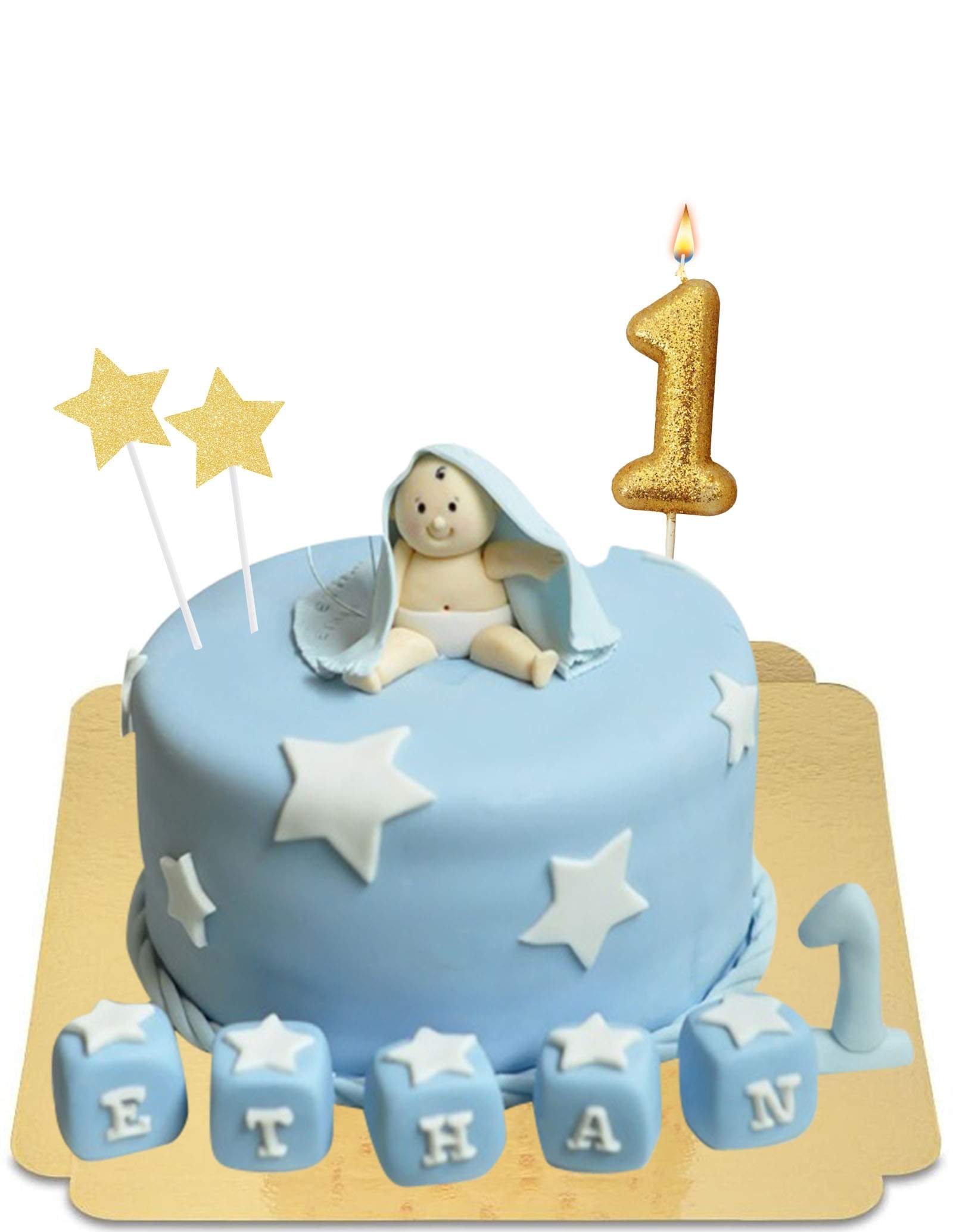 Bébé Garçon 1 An Avec Un Gâteau Et Des Ballons, Anniversaire D'un Enfant 1  An, Bébé Mange Un Gâteau