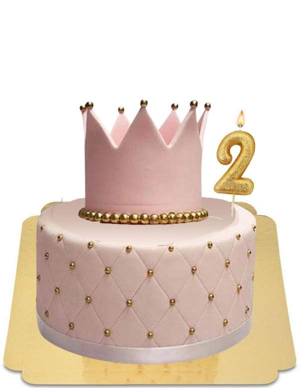  Gâteau de princesse rose matelassé vegan, sans gluten - 126