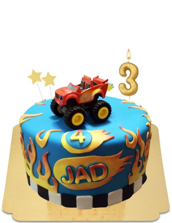  Gâteau Blaze à flammes avec camion Blaze roulant vegan, sans gluten - 71