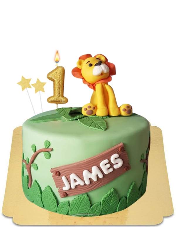  Gâteau 1 an lion dans la jungle (autre âge possible) vegan, sans gluten - 40