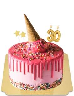 Ice cream cake effet drip rose vegan, sans gluten - 156