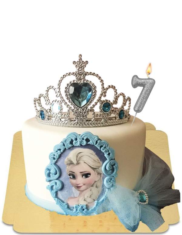  Gâteau Reine des neiges à portrait et couronne vegan, sans gluten - 274