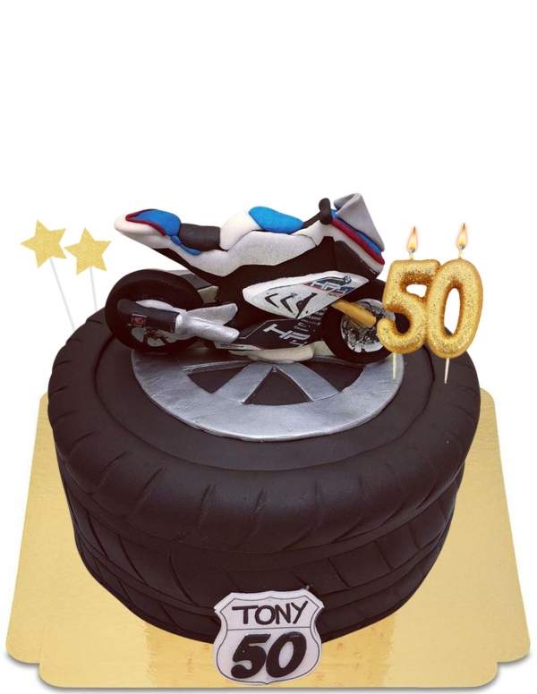  Gâteau moto passionné en forme de roue vegan, sans gluten - 209