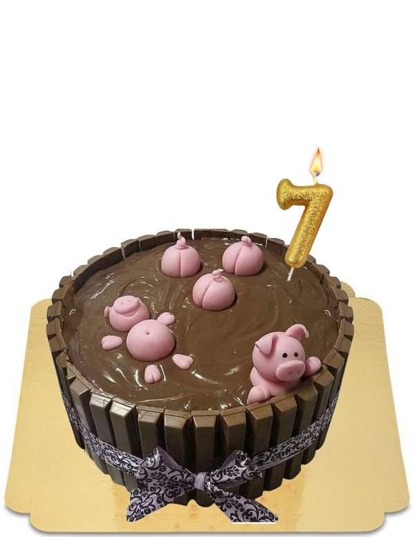  Gâteau cochons en bain de boue rigolo vegan, sans gluten - 14