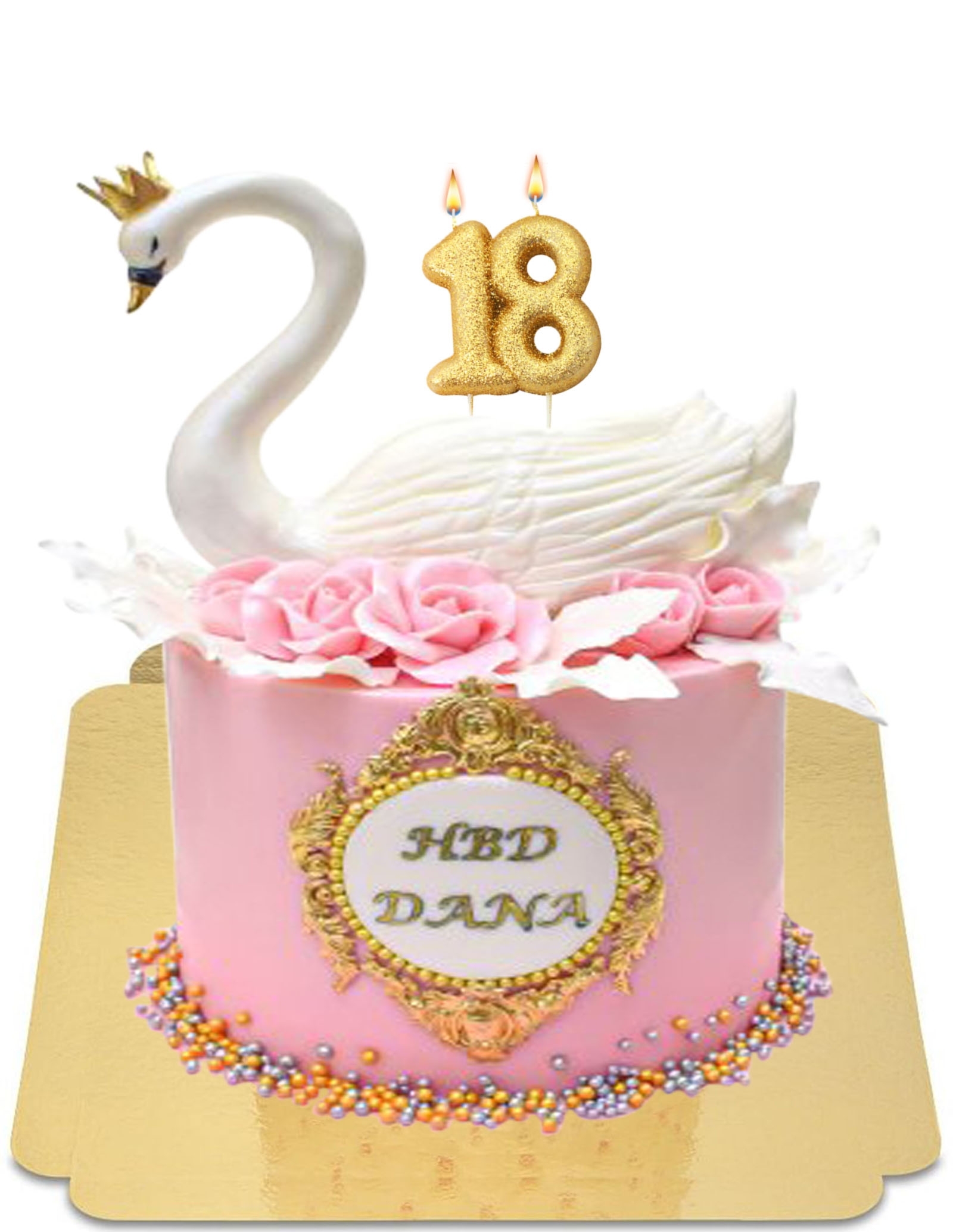 Gateau Cygne Geant Rose Vegan Sans Gluten