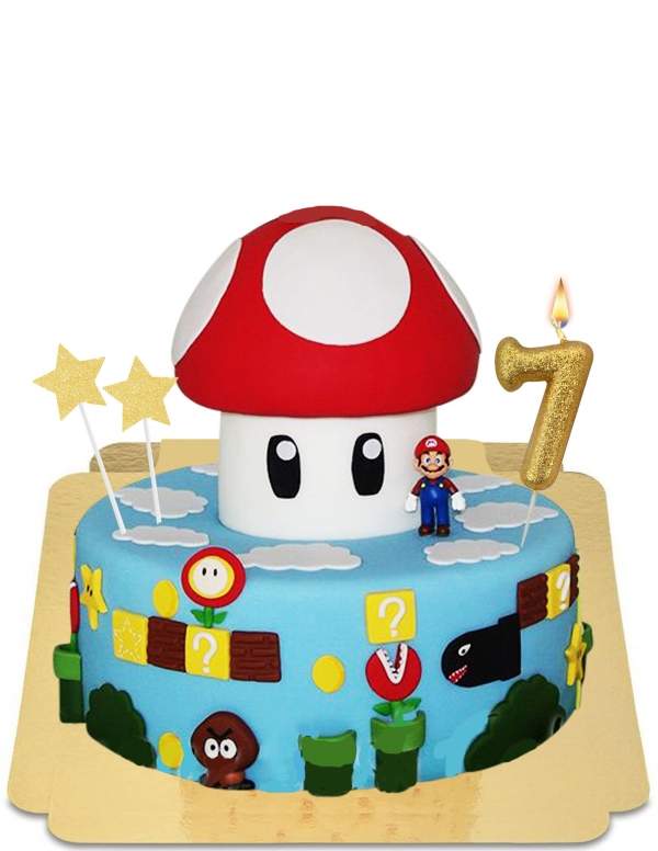  Gâteau Mario avec champignon magique vegan, sans gluten - 117