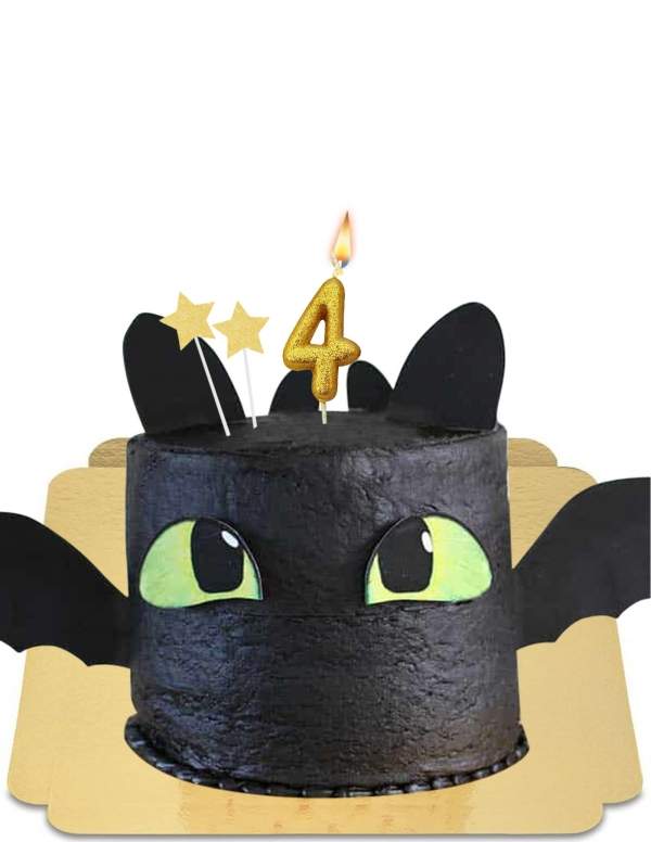  Gâteau dragon ailé noir vegan, sans gluten - 88