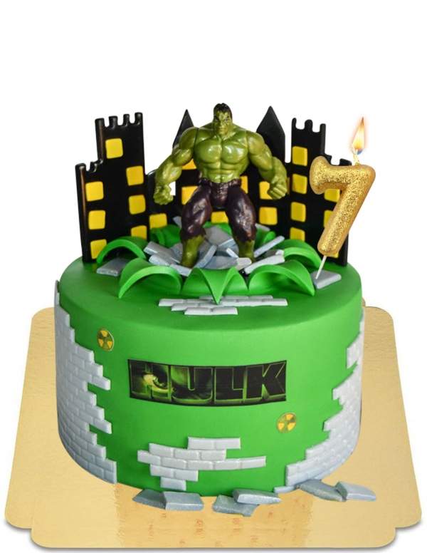  Gâteau Hulk décoration destruction de la ville vegan, sans gluten - 20