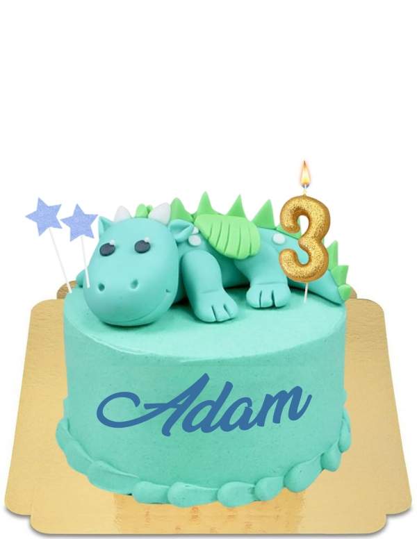  Gâteau dragon bébé mignon à ailes vertes vegan, sans gluten - 169