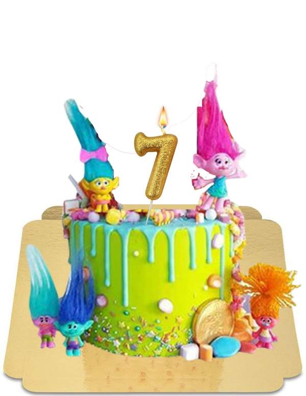  Gâteau Trolls vert et bleu vegan, sans gluten - 8