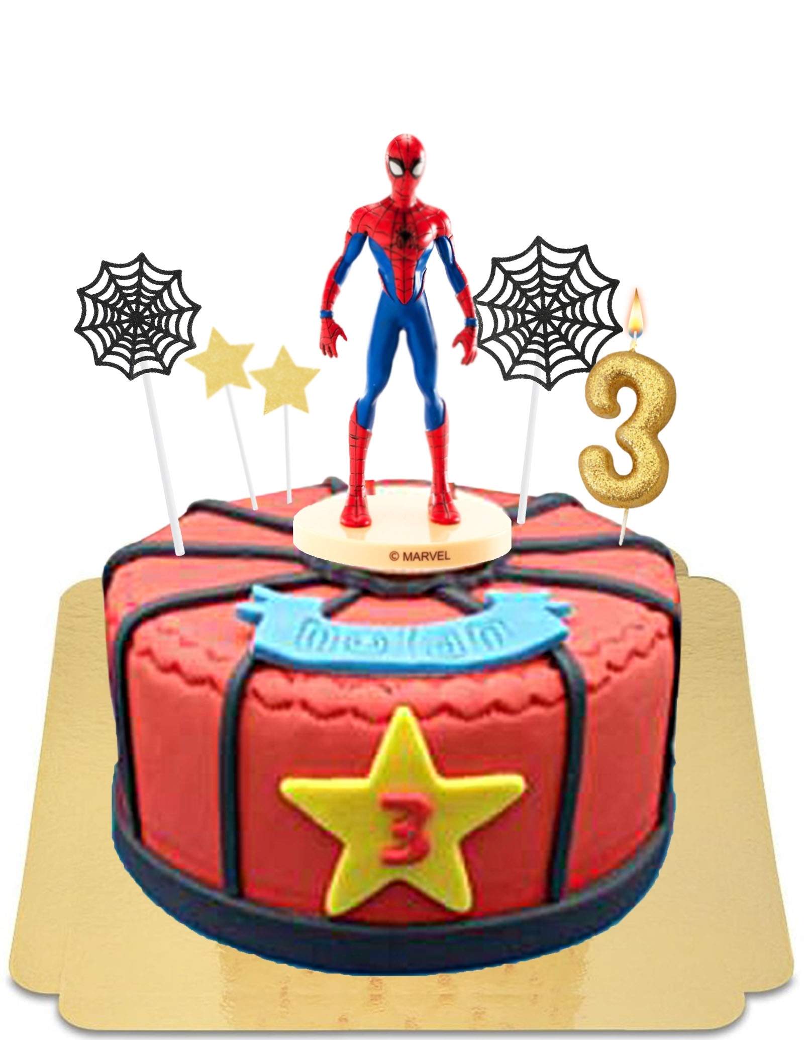 Bougie Spiderman 2D pour gâteau d'anniversaire homme araignée