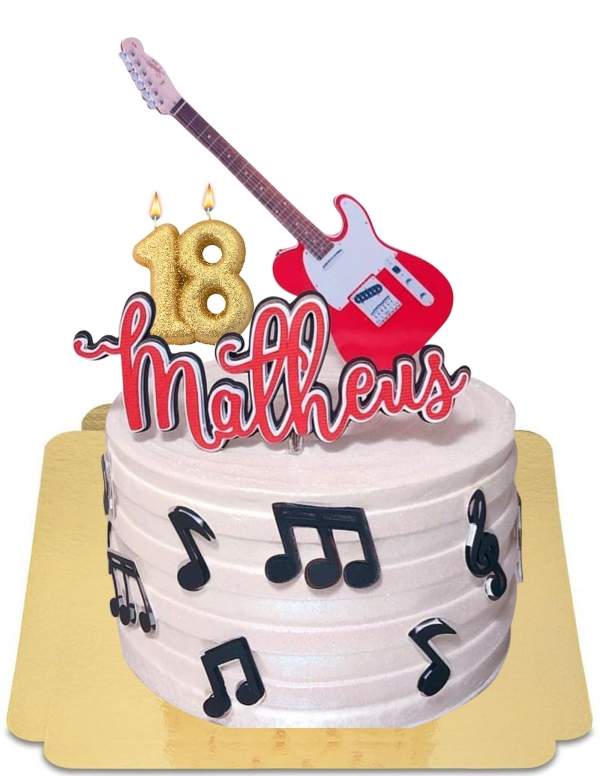  Gâteau guitar avec notes de musique vegan, sans gluten - 178