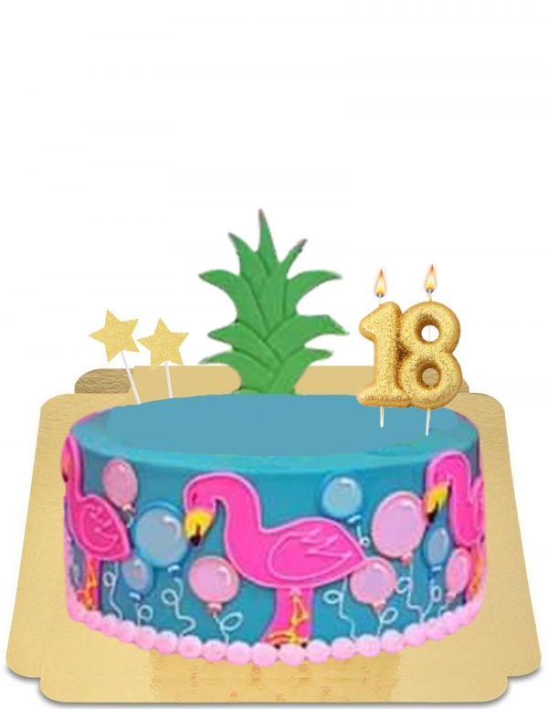  Gâteau été flamant rose effet ananas vegan, sans gluten - 162