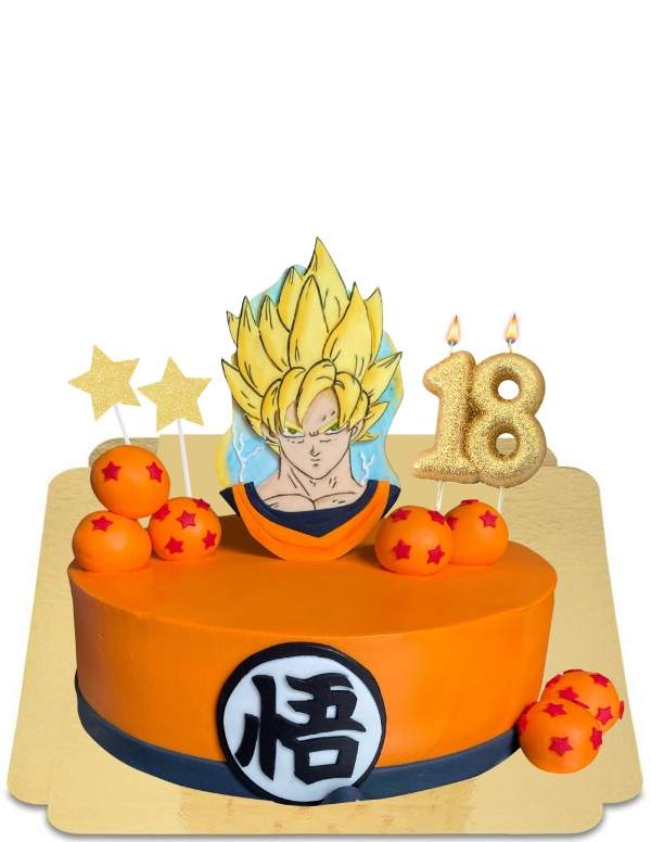  Gâteau Dragon ball Z super sayan vegan, sans gluten - 185