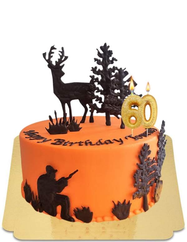  Gâteau chasse orange à silhouete pour chasseur vegan, sans gluten - 130