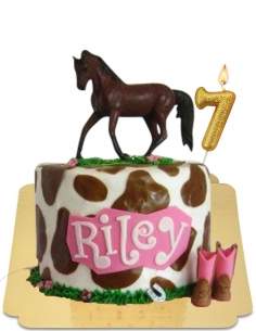  Gâteau cheval sauvage tacheté avec grande figurine vegan, sans gluten - 11