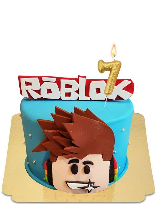  Gâteau Roblox rigolo turquoise vegan, sans gluten - 224