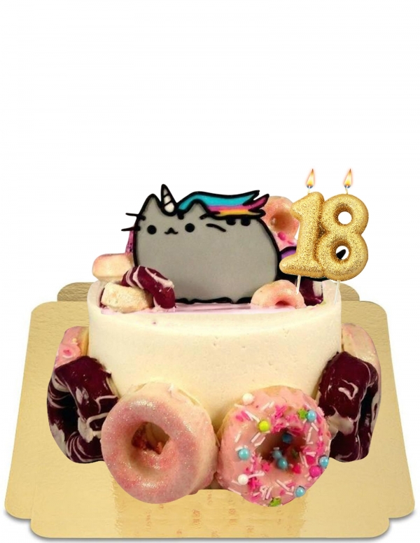  Gâteau Dounts avec chaton licorne kawaii vegan, sans gluten - 65