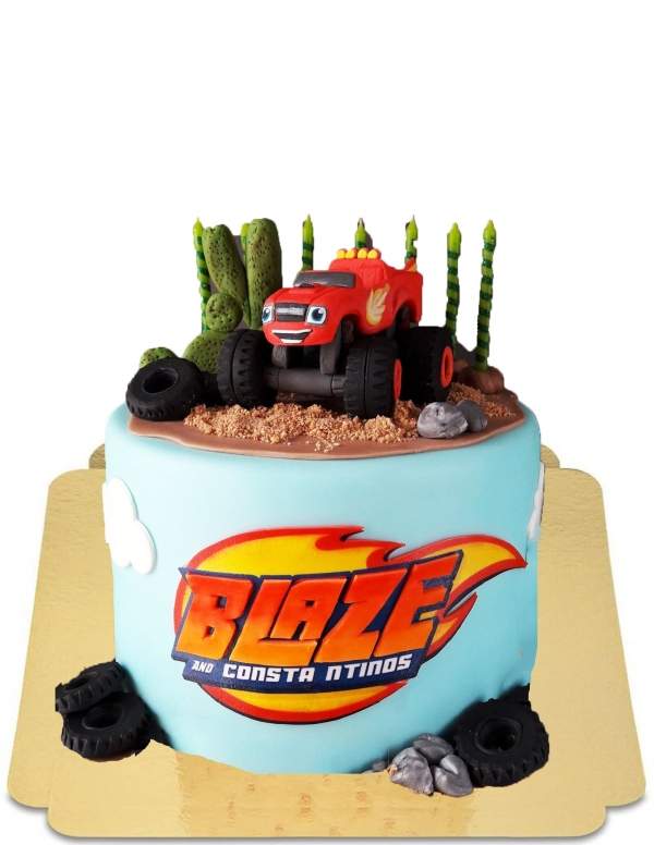  Gâteau Blaze et les monster machines à décoration desert à cactus et sable vegan, sans gluten - 81