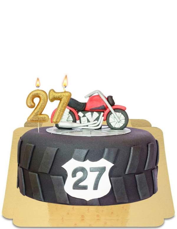  Gâteau moto et motards en forme de roue vegan, sans gluten - 21