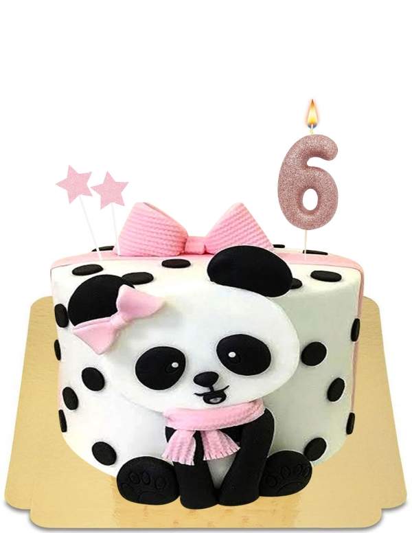  Gâteau panda à écharpe rose et pois vegan, sans gluten - 45