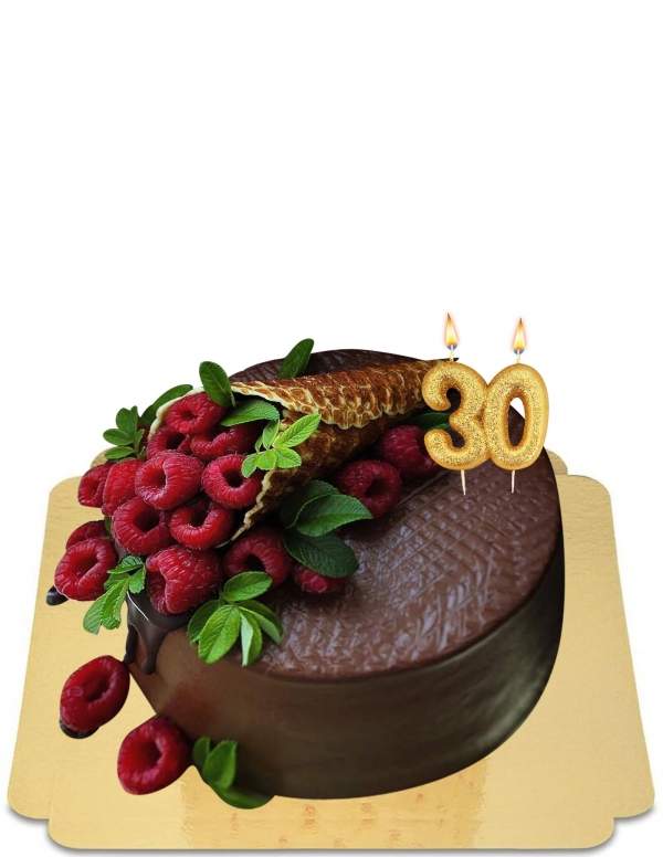  Gâteau aux framboises recouvert de chocolat vegan, sans gluten - 141