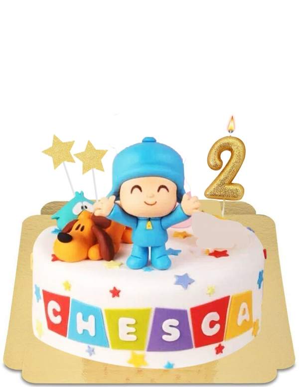  Gâteau Pocoyo avec figurine en pâte d'amande vegan, sans gluten - 184