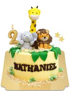  Gâteau ménagerie d'animaux jungle bébé vegan, sans gluten - 55