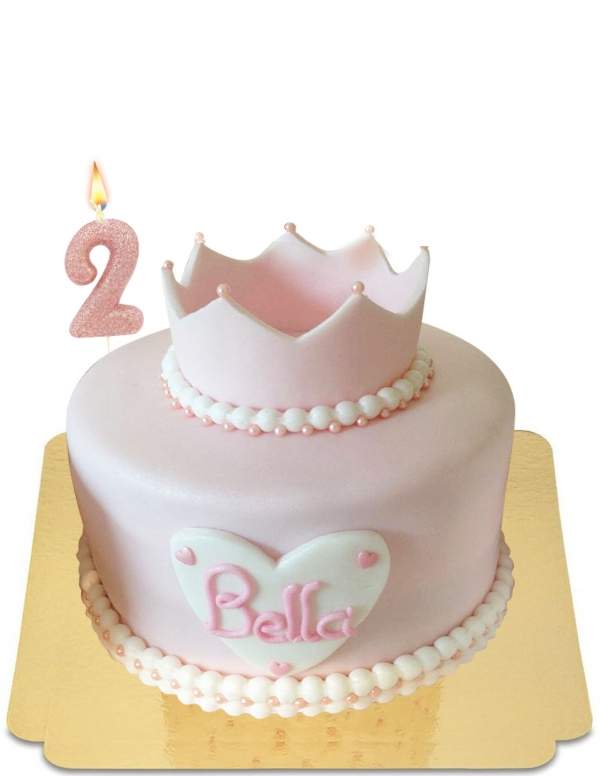  Gâteau 2 ans rose poudré de princesse vegan, sans gluten - 188