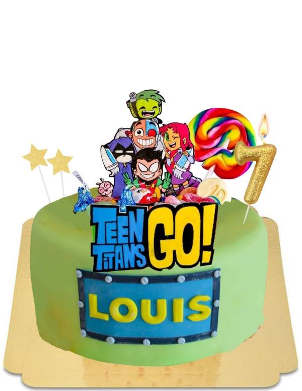  Gâteau Teen titan Beast boy vert vegan, sans gluten - 268