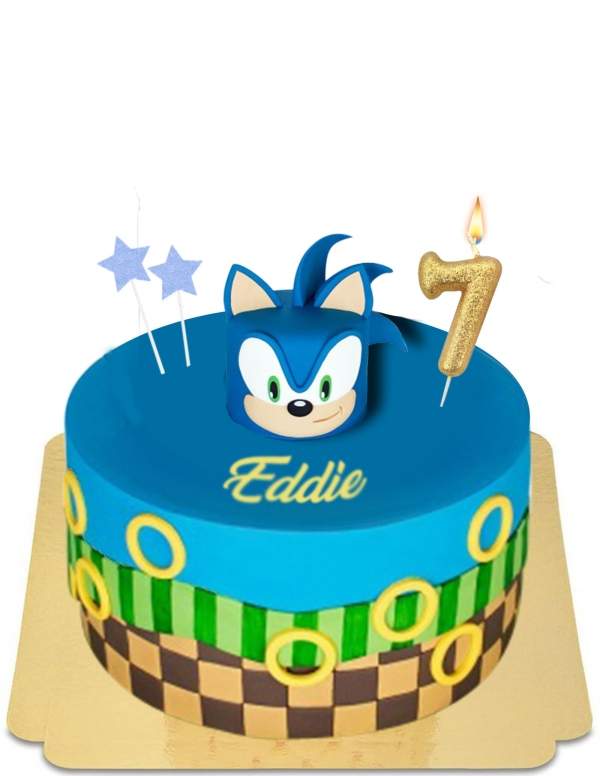  Gâteau Sonic boom jeux video old school vegan, sans gluten - 22