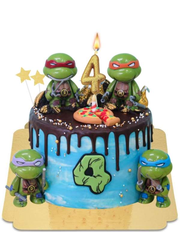  Gâteau Tortues ninja à effet drip vegan, sans gluten - 166