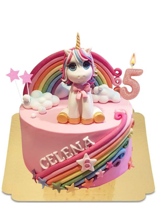  Gâteau Licorne royaume enchanté arc-en-ciel vegan, sans gluten - 128
